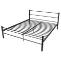 Double bed with memory mattress metal black 180x200 cm