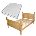 Bed &amp; Memory Mattress Mexican pine corona 160 x 200 cm