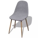 Dining Chairs 6 pcs Fabric Light Gray