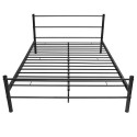 Double bed with mattress metal black 140x200 cm