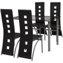 Five Piece Dining Set Black