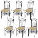 Seven Piece Dining Table and Chair Set Light Brown