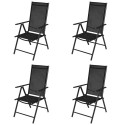 Outdoor Chairs 4 pcs Aluminum 21.3"x28.7"x42.1" Black