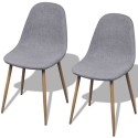 Dining Chairs 2 pcs Fabric Light Gray