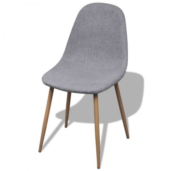 Dining Chairs 2 pcs Fabric Light Gray