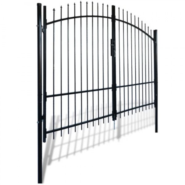 Double Door Fence Gate with Spear Top 300 x 248 cm