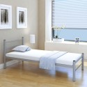 Single bed with memory mattress metal Gray 90x200 cm