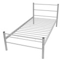 Single bed with memory mattress metal Gray 90x200 cm