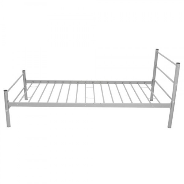 Single bed with memory mattress metal Gray 90x200 cm