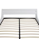 Bed with LED strip with mattress imitation leather 160x200 cm white