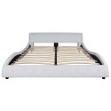 Bed &amp; Memory foam mattress imitation leather 180 cm White