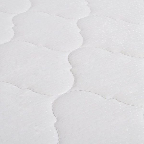 Bed &amp; Memory foam mattress imitation leather 180 cm White