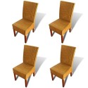 4 Pcs Brown Rattan Dining Room Chairs