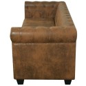 3-seater Chersterfield sofa Brown Artificial Leather