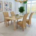 4 Pcs Brown Rattan Dining Room Chairs