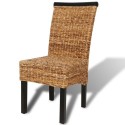 Dining Room Chairs 4 pcs in Brown Abaca