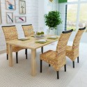 Dining Room Chairs 4 pcs in Brown Abaca