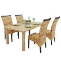 Dining Room Chairs 4 pcs in Brown Abaca