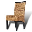 Dining Room Chairs 4 pcs in Brown Abaca