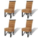 Dining Room Chairs 4 pcs in Brown Abaca