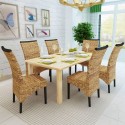 Dining Room Chairs 6 pcs in Brown Abaca