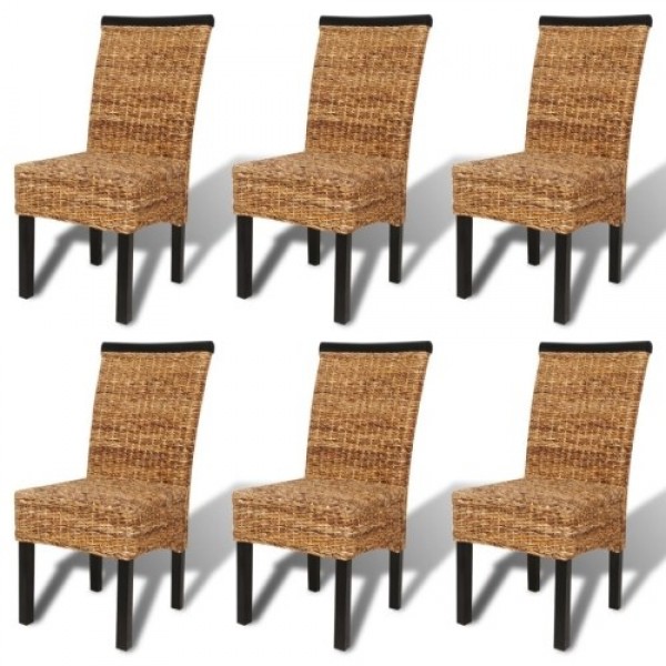 Dining Room Chairs 6 pcs in Brown Abaca