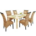 Dining Room Chairs 6 pcs in Brown Abaca