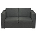 2 Pcs Set of Dark Gray Cloth Sofas