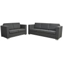 2 Pcs Set of Dark Gray Cloth Sofas