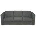 2 Pcs Set of Dark Gray Cloth Sofas