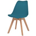 Dining chairs 2 units artificial leather and turquoise wood