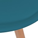 Dining chairs 2 units artificial leather and turquoise wood