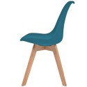 Dining chairs 2 units artificial leather and turquoise wood