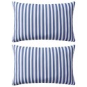 Outdoor Cushions 2 pcs Striped Print 60x40 cm Blue