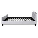 Double bed with mattress artificial leather white 140 x 200 cm