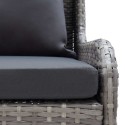 3 Piece Garden Lounge Set with Cushions Poly Rattan Gray