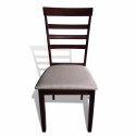 Dining Chairs 4 pcs Fabric Brown and Cream