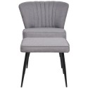  Cocktail chair with footstool fabric light gray