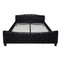 Double bed with memory foam mattress Black 180x200 cm