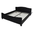 Double bed with memory foam mattress Black 180x200 cm