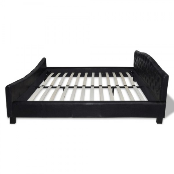 Double bed with memory foam mattress Black 180x200 cm