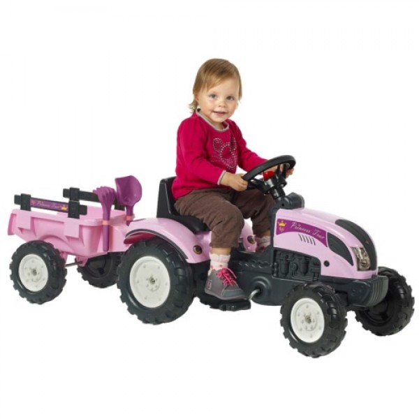 FALK Traktor mit Anhänger Pink 2/5