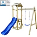 Playhouse Set with Slide Ladder Swing 237x168x218 cm Pinewood (43265+91222+90980)