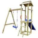 Playhouse Set with Slide Ladder Swing 237x168x218 cm Pinewood (43265+91222+90980)