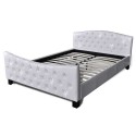 Double bed with memory foam mattress 140 x 200 cm white