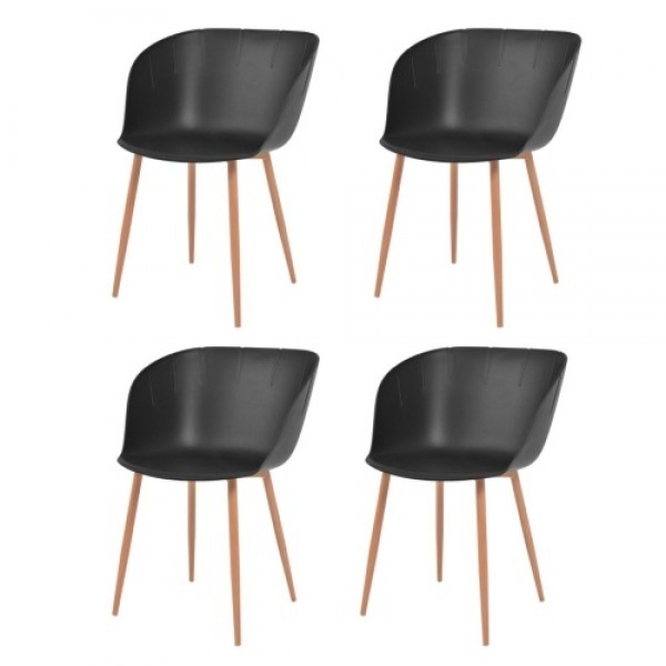 Dining Chairs 4 pcs Black