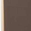 6-Panel Room Divider Brown 94.5"x66.9"x1.6" Fabric