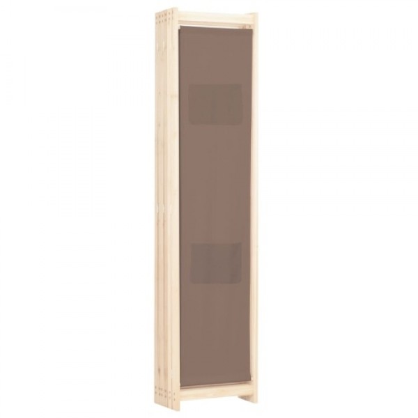 6-Panel Room Divider Brown 94.5"x66.9"x1.6" Fabric