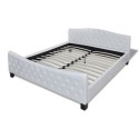 Double bed with memory foam mattress white 140x200 cm