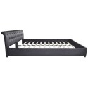 Double bed with mattress imitation leather black 180x200 cm